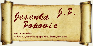 Jesenka Popović vizit kartica